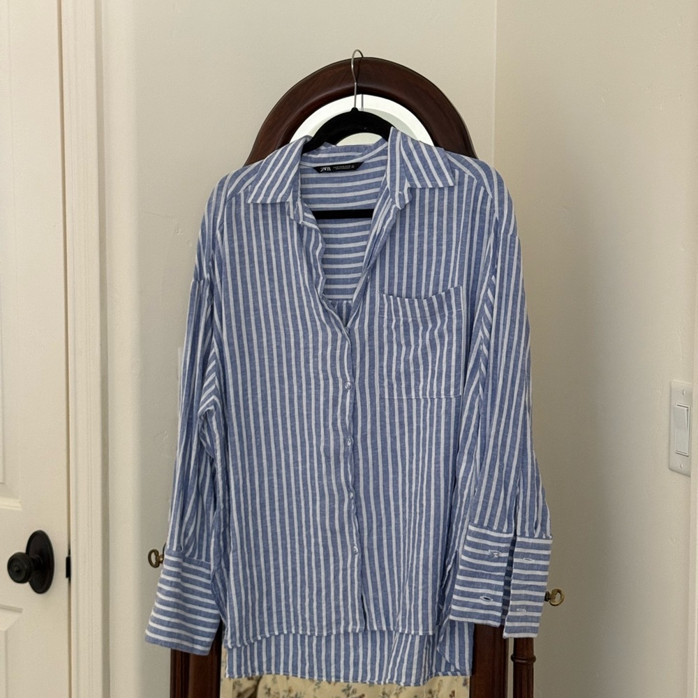 Zara Striped Button-Down Shirt
